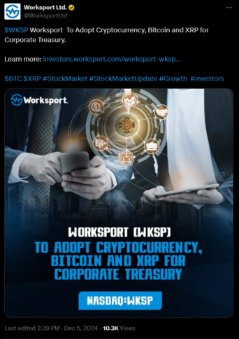 Worksport Adds Bitcoin and XRP to Treasury Strategy image 0