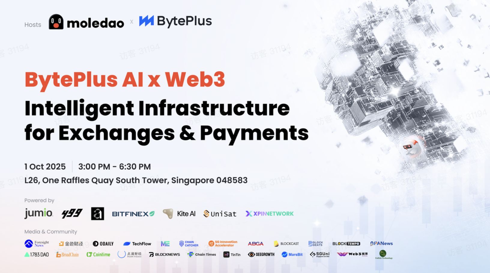 Moledao × BytePlus联合主办：TOKEN2049重磅周边活动