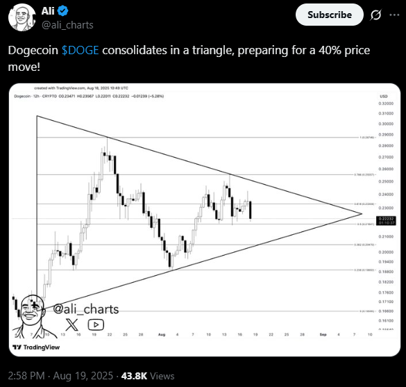 Цена Dogecoin близка к прорыву, поскольку ключевые уровни удерживаются image 0