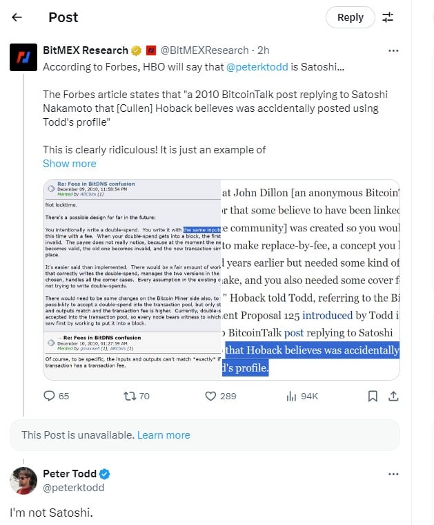 Who is Peter Todd, and why does HBO think he is Satoshi? image 3