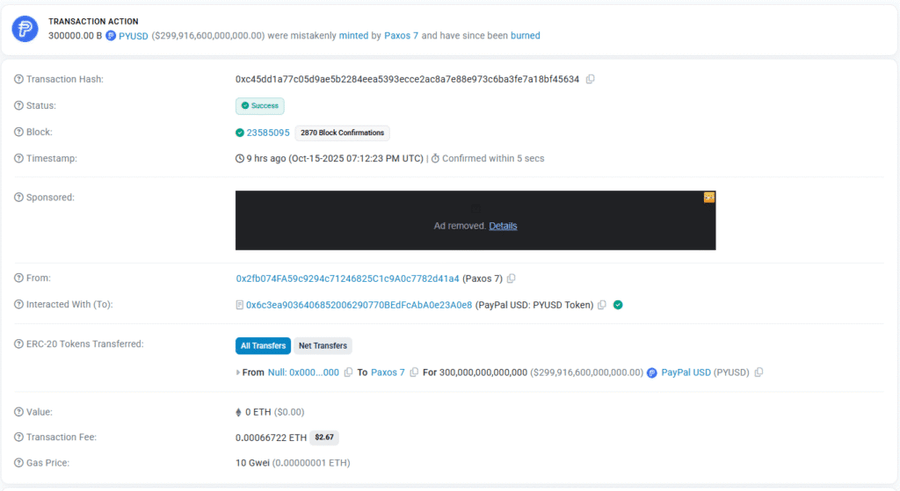Paxos Tak Sengaja Cetak $300 Triliun $PYUSD di EthereumFat Finger Error yang Bongkar Masalah di Dunia Stablecoin image 0