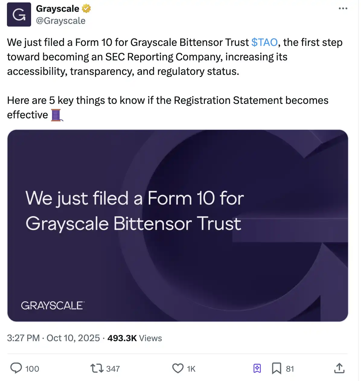 灰階與TAOX雙線出擊，Bittensor迎接機構時刻 image 0