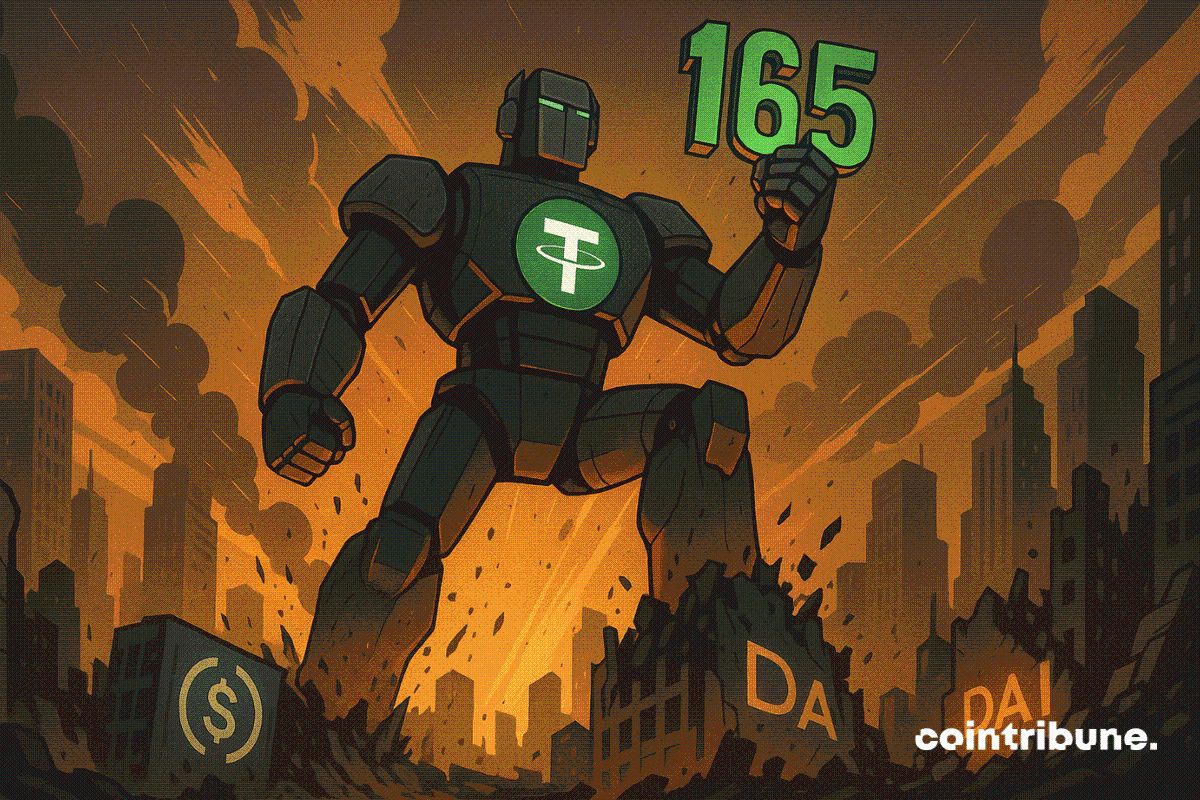 Tether atteint 165 milliards sur un marché à 273 milliards
