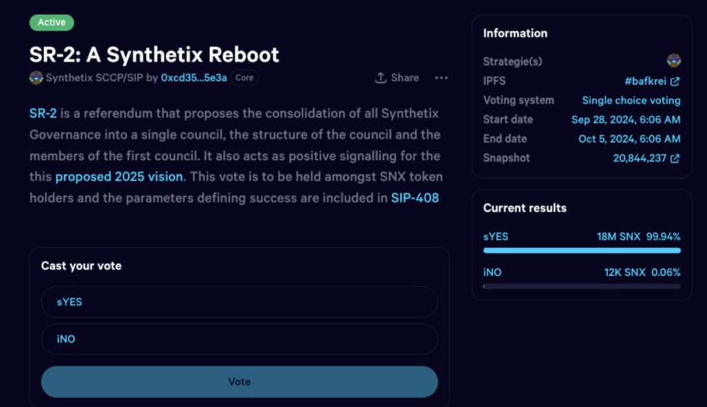 Synthetix akan Direvitalisasi: Proposal Revamp Dapat Dukungan Hampir 100% dari Pemegang SNX! image 0