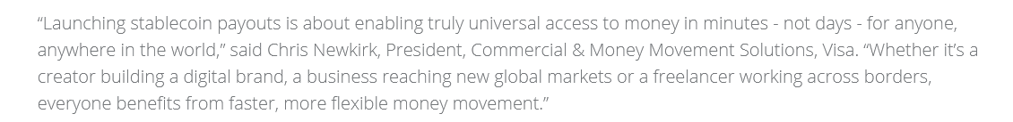 Visa ermöglicht es Ihnen jetzt, in Stablecoins bezahlt zu werden