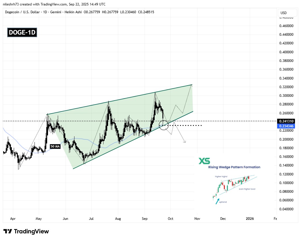 Dogecoin (DOGE) Turun untuk Menguji Support Utama – Apakah Pola Ini Bisa Memicu Rebound? image 1
