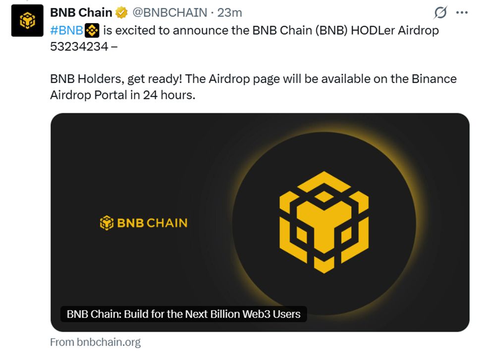 BNB Chain’s X Account Hacked: CZ Warns Users to Stay SAFU from Phishing Scam image 0