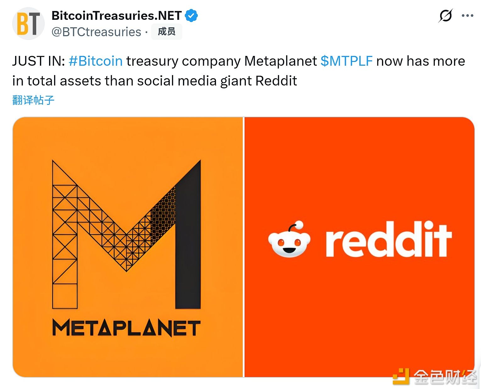 La empresa japonesa de tesorería de bitcoin, MetaPlanet, actualmente tiene un tamaño de activos totales que ya supera a Reddit.