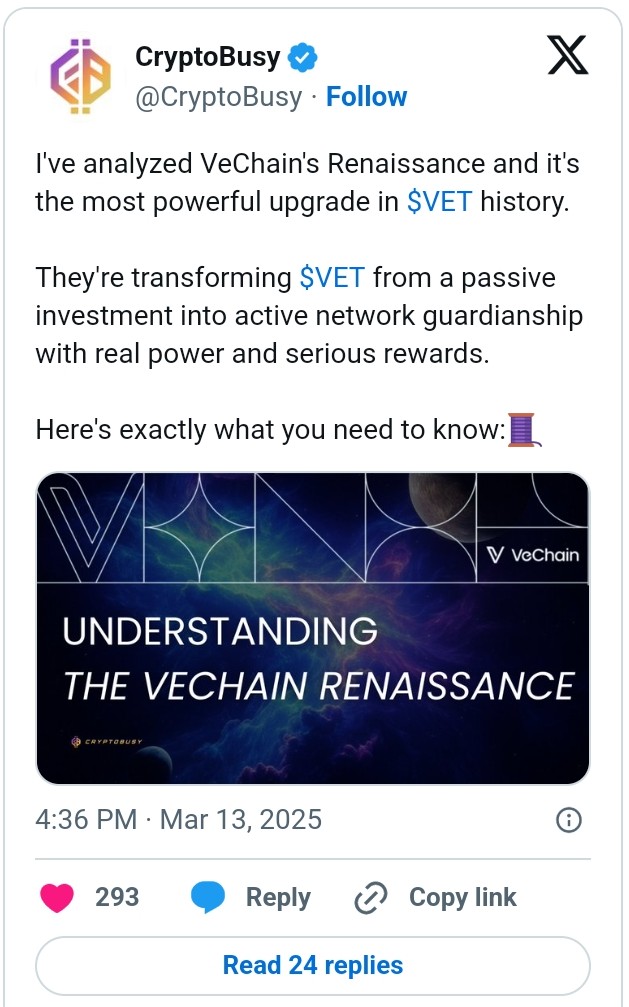 VeChain bringt weiteres transformatives VET-Upgrade