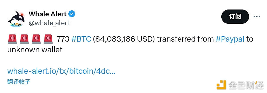 773 bitcoins foram transferidos da Paypal para uma carteira desconhecida