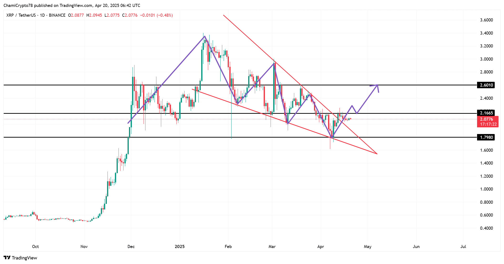 XRP Shows Bullish Potential as Traders Eye $2.60 Breakout Amid Whale Activity and Increased Derivatives Interest image 0