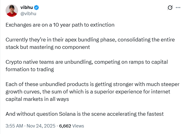 أخبار سولانا: بورصات العملات الرقمية تواجه طريق الانقراض على مدار 10 سنوات، ولكن هناك مشكلة image 0