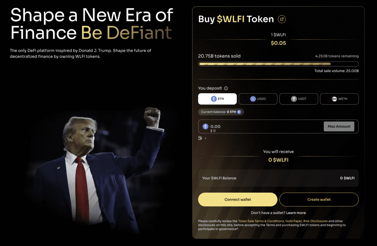 川普家族 DeFi 專案 WLFI 首輪 20% 供應完售，孫宇晨加碼投資 4,500 萬鎂 image 0