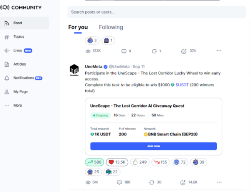 UneMeta 与 BNB Chian 大转盘撸毛攻略 image 1