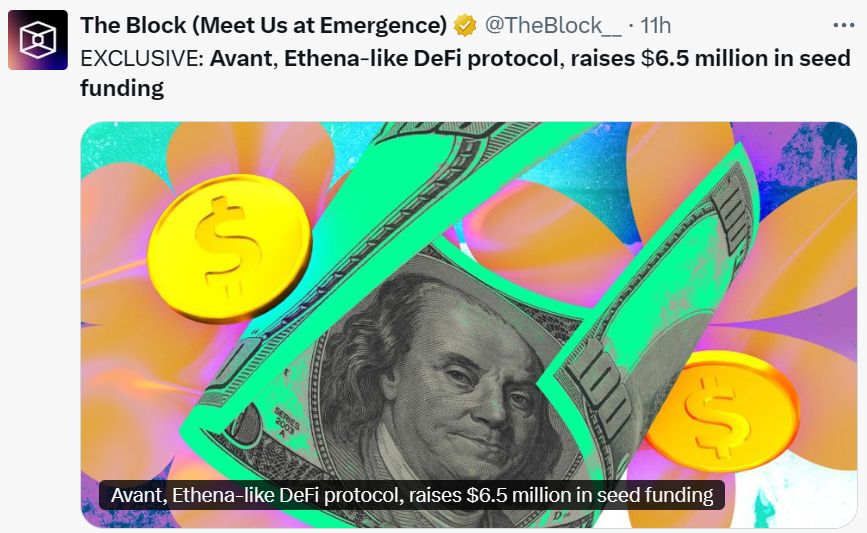 Web3 早报:Base 支持跨链意图消息传递标准 ERC-7683、俄罗斯批准加密税法、加密收益协议开发商 Avant 完成 650 万美元种子轮融资,Avalaunch 等参投 image 8
