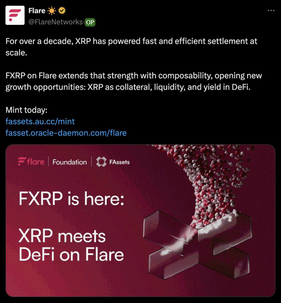 Новости XRP: Запуск FXRP на Flare спровоцировал эру XRP DeFi: выпущено 5 млн. токенов image 1