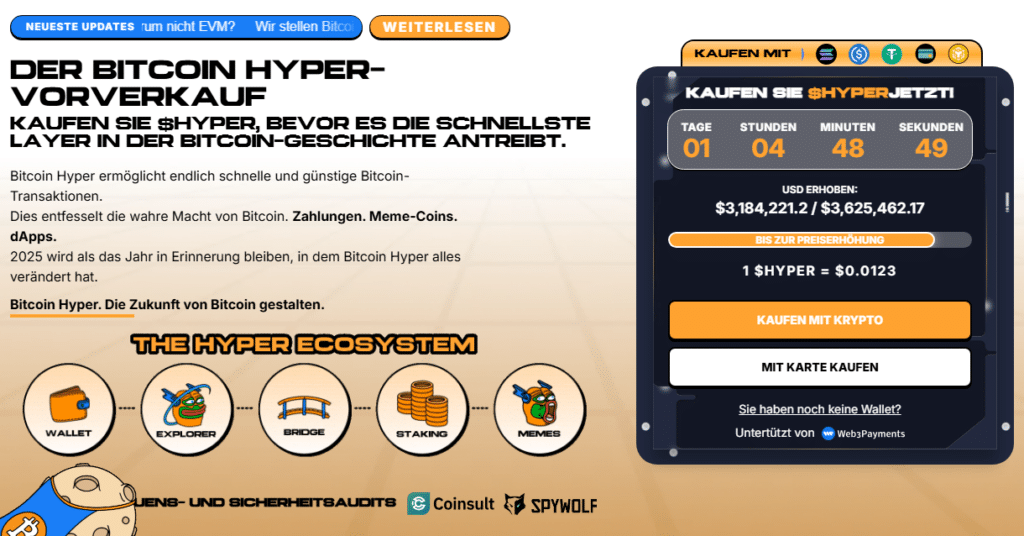 Ethereum (ETH) vs Bitcoin Hyper (HYPER) – Welche Kryptowährung hat mehr Potenzial? image 1