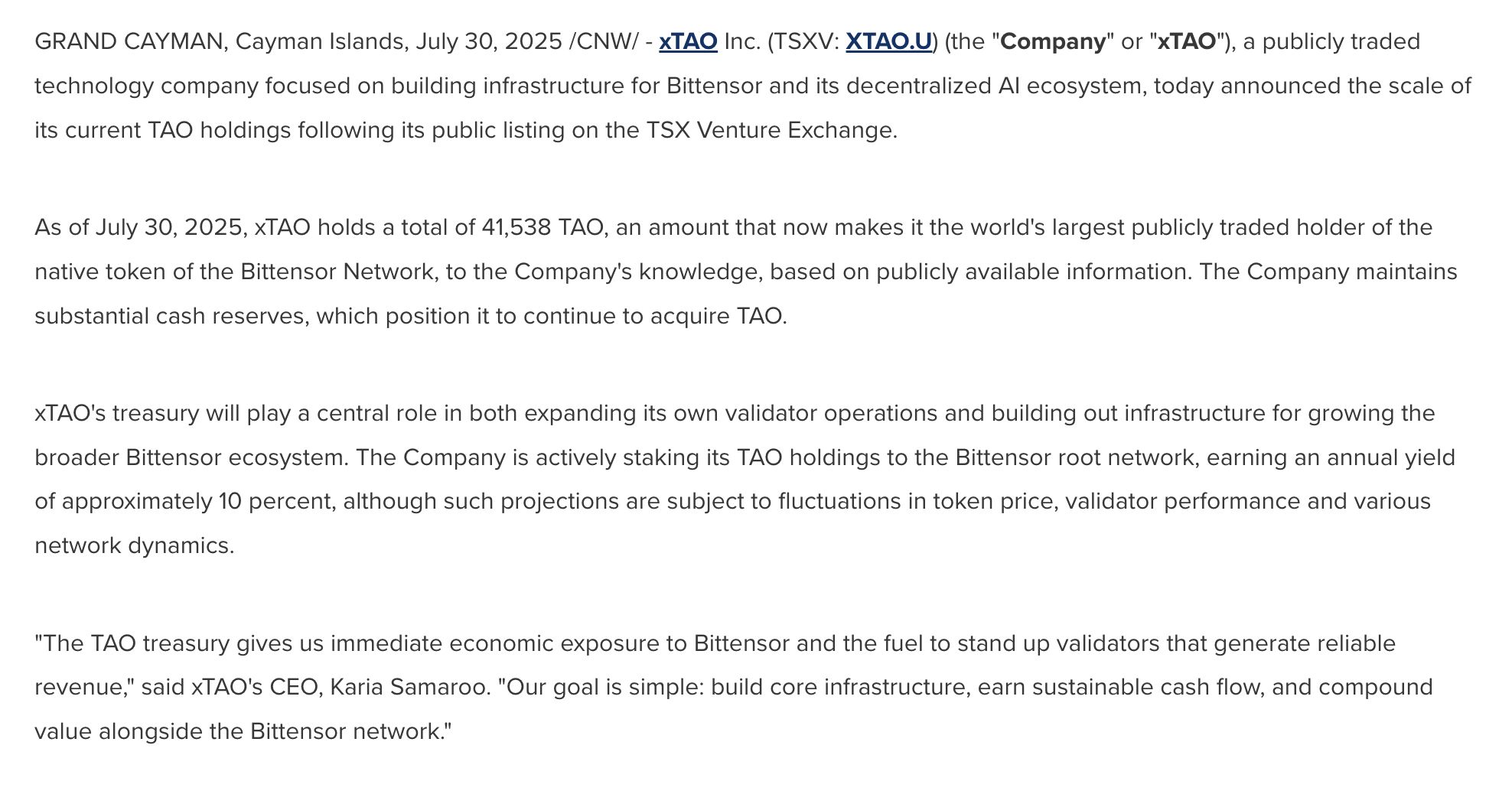 xTAO Dominates with Massive TAO Coin Holdings image 0