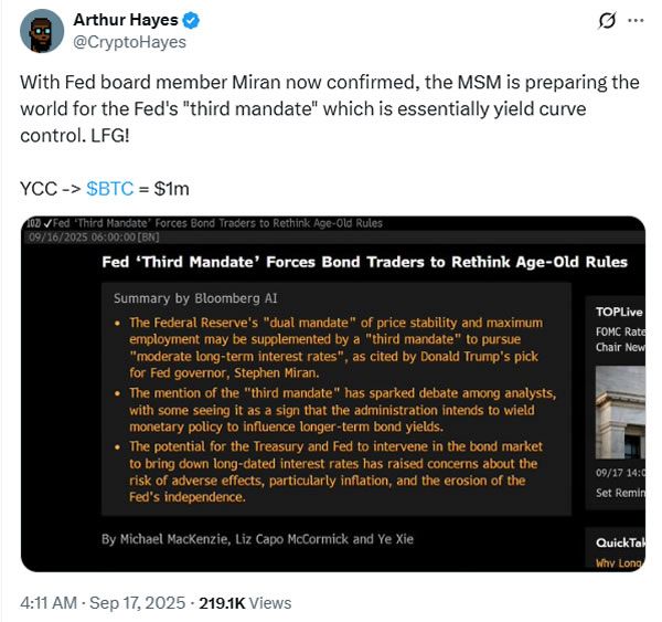O 'terceiro mandato' do Fed pode desvalorizar o dólar e fazer as criptomoedas dispararem image 1