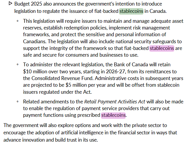 Canadá da un paso importante hacia la regulación de las stablecoins