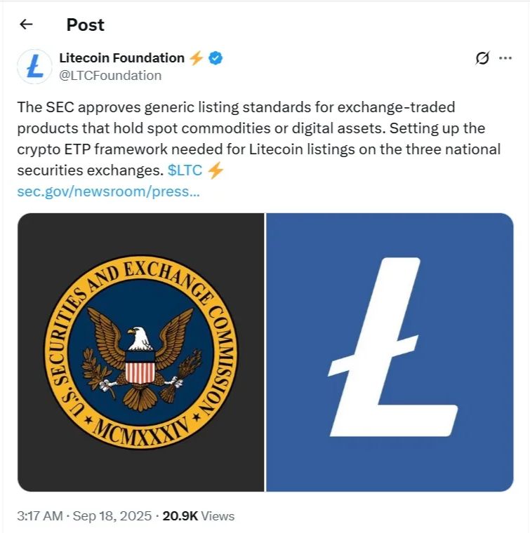 Почему ралли Litecoin более вероятно, чем когда-либо, поскольку SEC выпустила новые рекомендации image 0