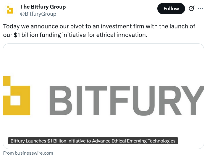 Bitfury change de cap et lance un fonds technologique d’1 milliard de dollars après 14 ans dans le minage de bitcoin image 0