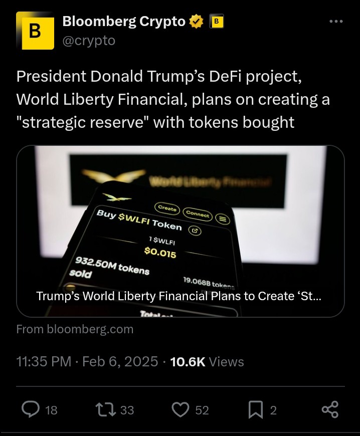 World Liberty Financial lanza una reserva de criptomonedas mientras Trump Jr. respalda a ONDO image 0