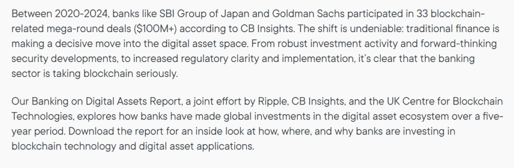 Banks Move Into Blockchain and Tokenization With 345 Investments Deals image 0