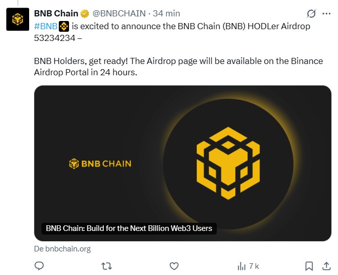 Un hacker prend le contrôle du compte X de la BNB Chain — Changpeng Zhao donne l’alerte image 2