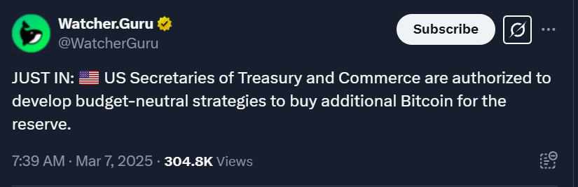 President Trump Signs Order for Bitcoin Strategic Reserve – Authorizes Financial Strategy Development image 1