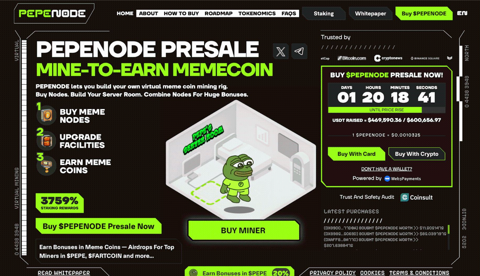 Krypto News: PepeNode sammelt 500.000 Dollar im Krypto-Presale – neuer Kandidat unter den vielversprechenden Meme Coins image 3