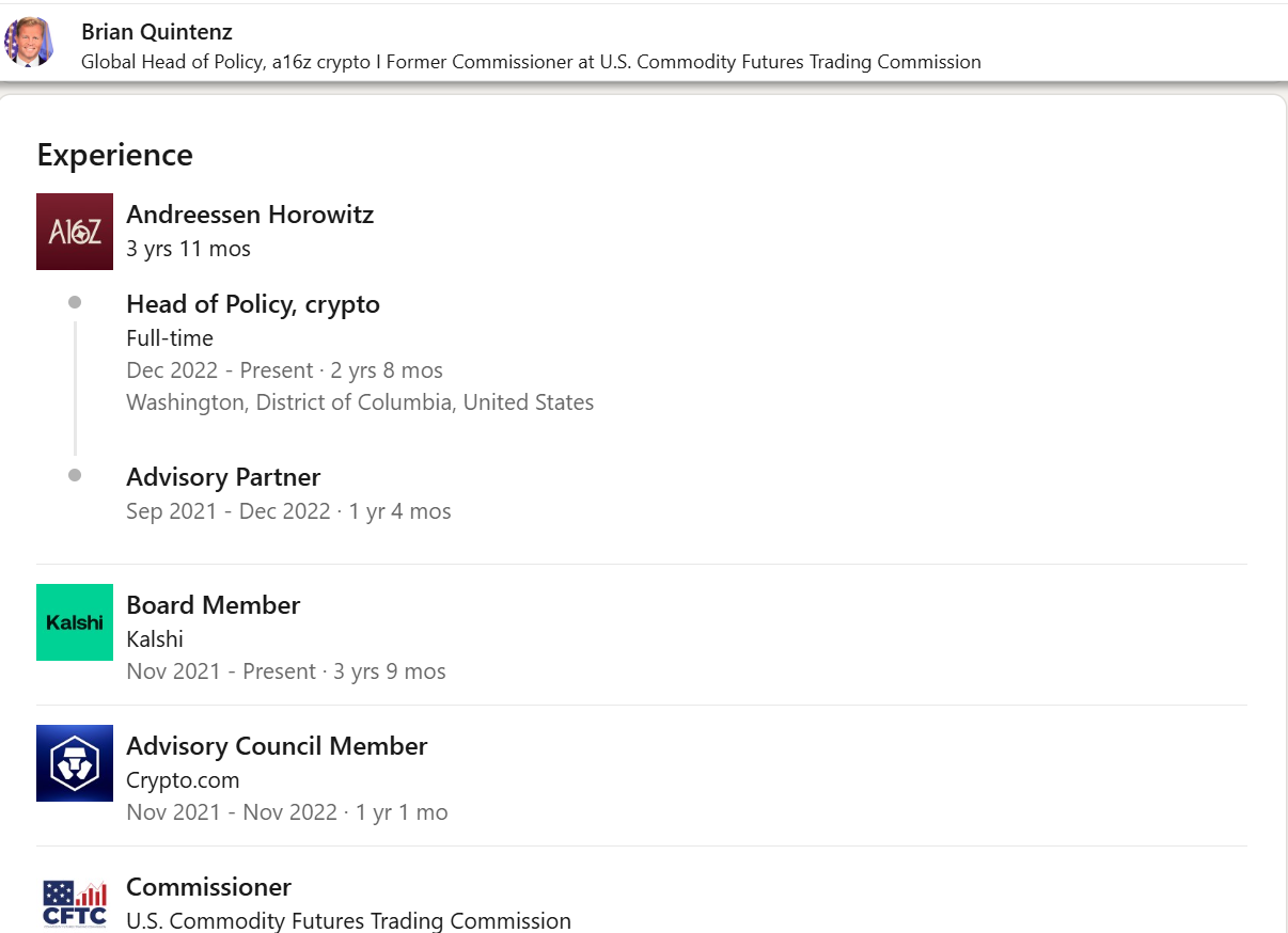 Brian Quintenz’s CFTC Nomination in Limbo Over Kalshi Board Ties image 0
