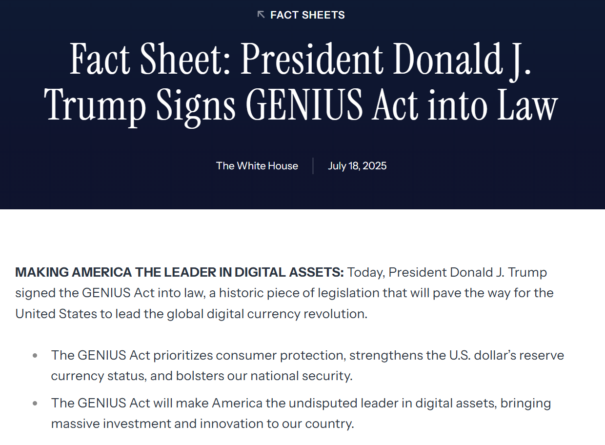 US GENIUS Act May Encourage Stablecoin Adoption While Redirecting Capital to Tokenized Real-World Assets image 0