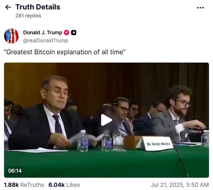Trump califica discurso sobre Bitcoin del director del Coin Center como el mejor de todos image 0