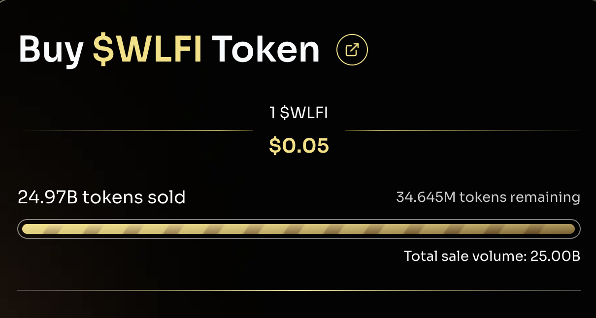 World Liberty Financial Completes 99.3% of WLFI Token Sale in Major DeFi Milestone image 0