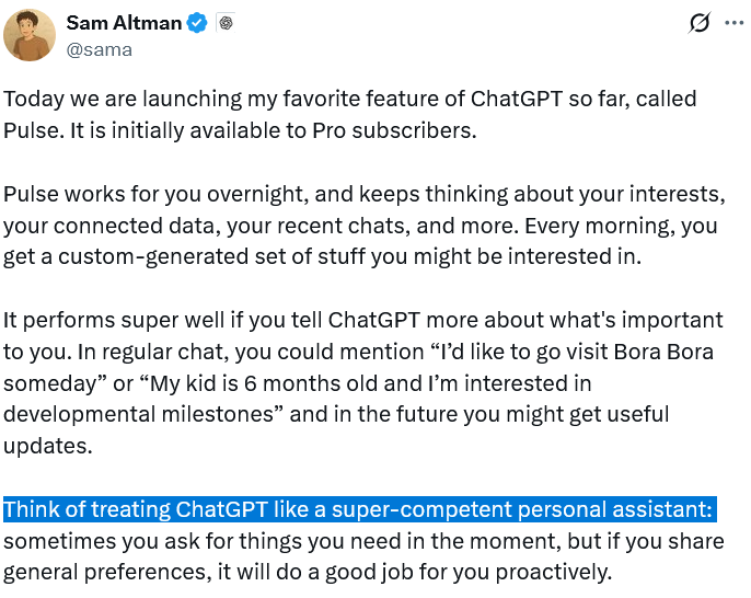 Inilunsad ng OpenAI ang ChatGPT 'Pulse' — Makakatulong ba ito sa iyo sa pag-trade ng crypto? image 0