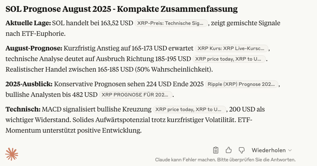 Claude AI mit spektakulärer Prognose für XRP, SOL und TRX in 2025 image 3