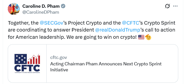 CFTC launches second ‘Crypto Sprint’ to advance White House push image 0
