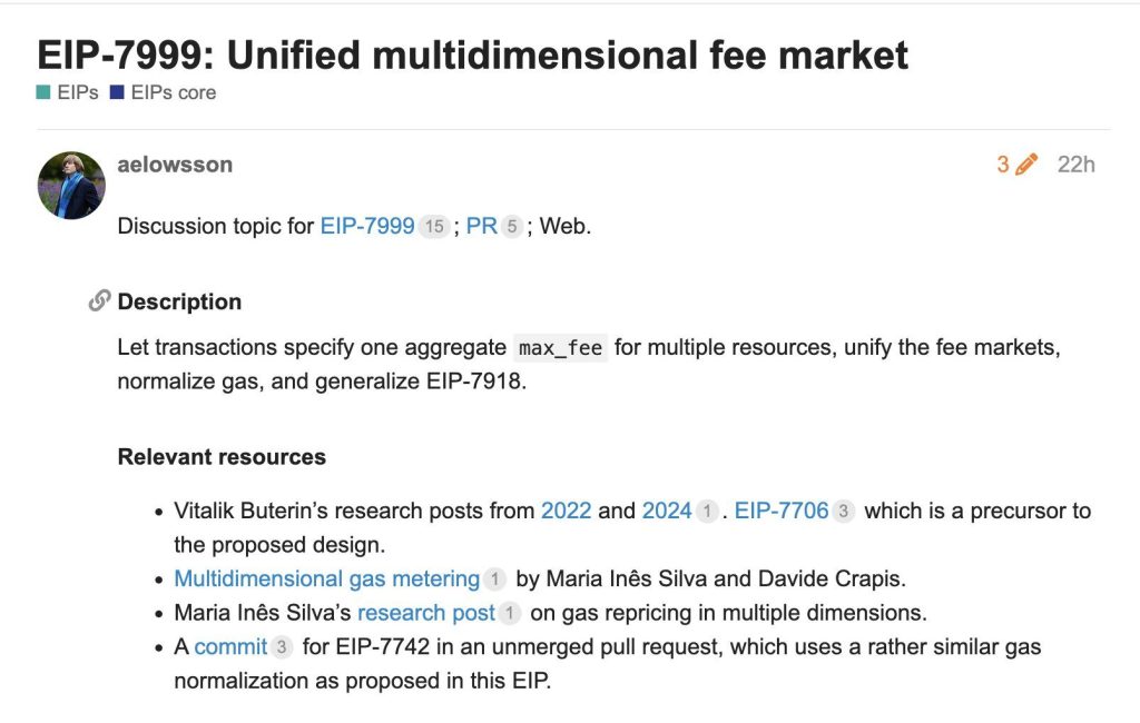 Révolution ethereum : Vitalik propose l’EIP-7999 pour un modèle de marché des frais unifié image 1