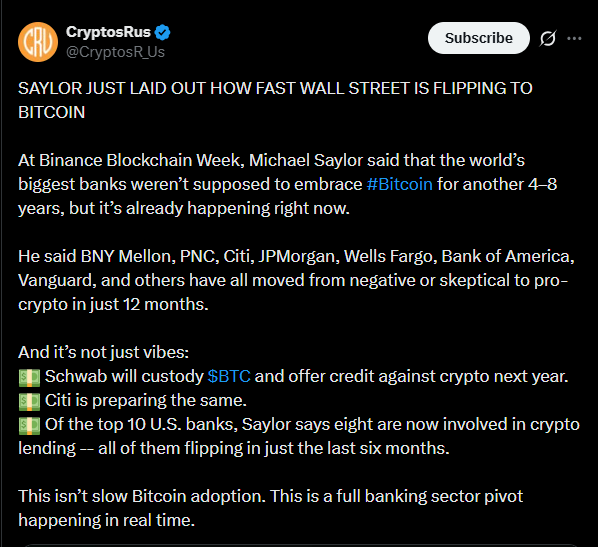 Майкл Сейлор объясняет, почему банки не будут ждать биткойн image 0