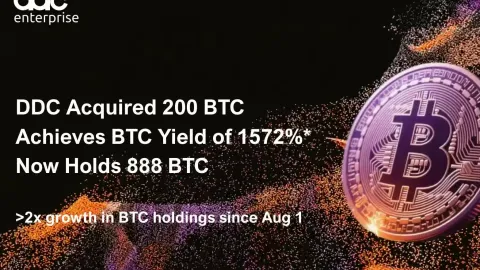 DDC Enterprise made its fourth Bitcoin purchase in August, doubling its holdings this month.