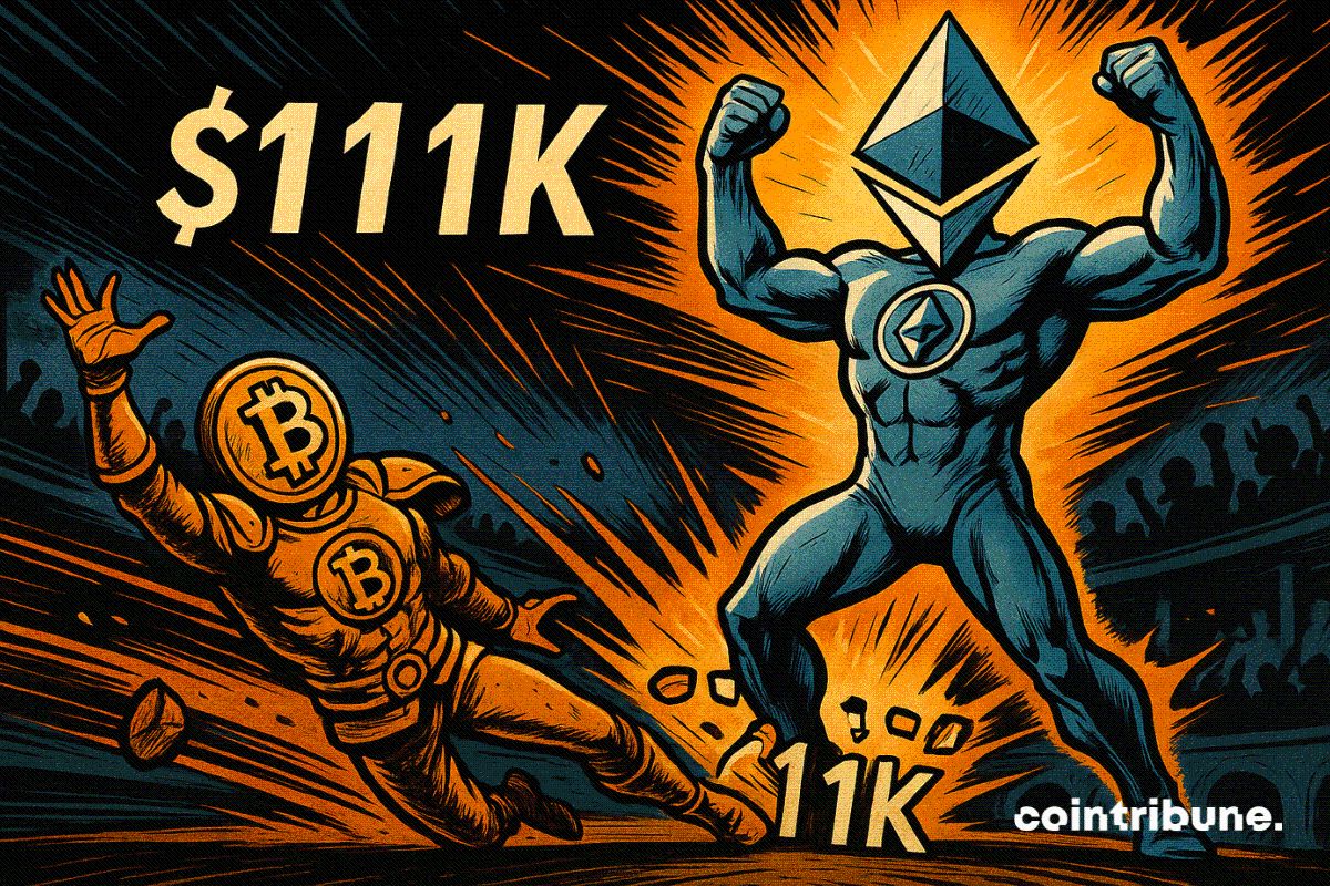Le Bitcoin chute sous les 111K $ après un record historique de l'Ethereum