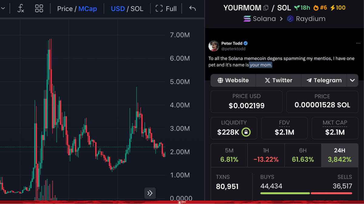 “比特币之父”还是顶级玩梗高手？HBO 的假中本聪引爆 YOURMOM 代币 image 5