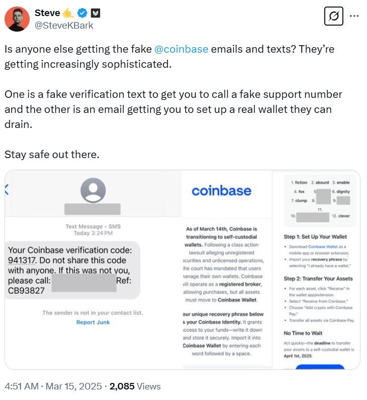 Serangan Phishing! Email Palsu Coinbase dan Gemini Beredar image 0