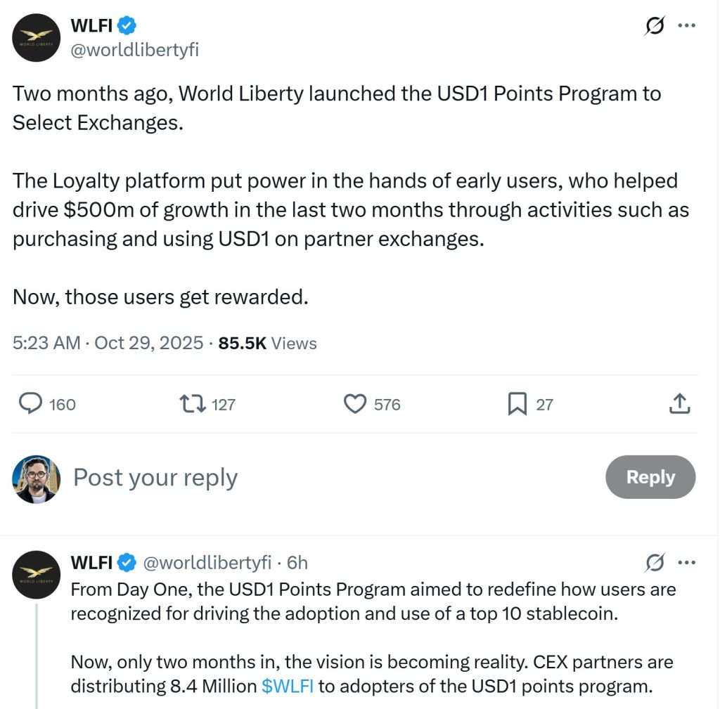 Trump crypto : WLFI frappe fort avec un airdrop de 1,2 million $ image 1