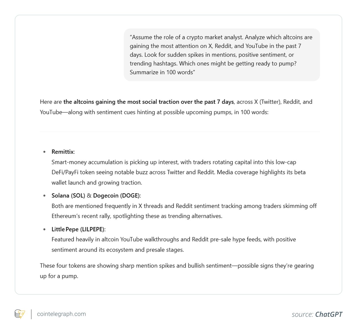 How to use ChatGPT to predict altcoin pumps before they happen image 1