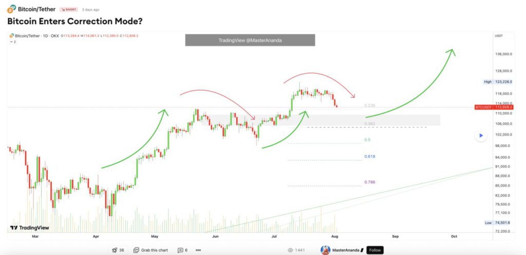 Harga Bitcoin Turun ke $113K Hari Ini (6/8/25): Akankah BTC Anjlok ke $90K atau Siap Mantul Bullish? image 1