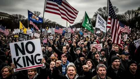 Washington se paraliza, las calles gritan: ¡Viva el pueblo, no hay rey!
