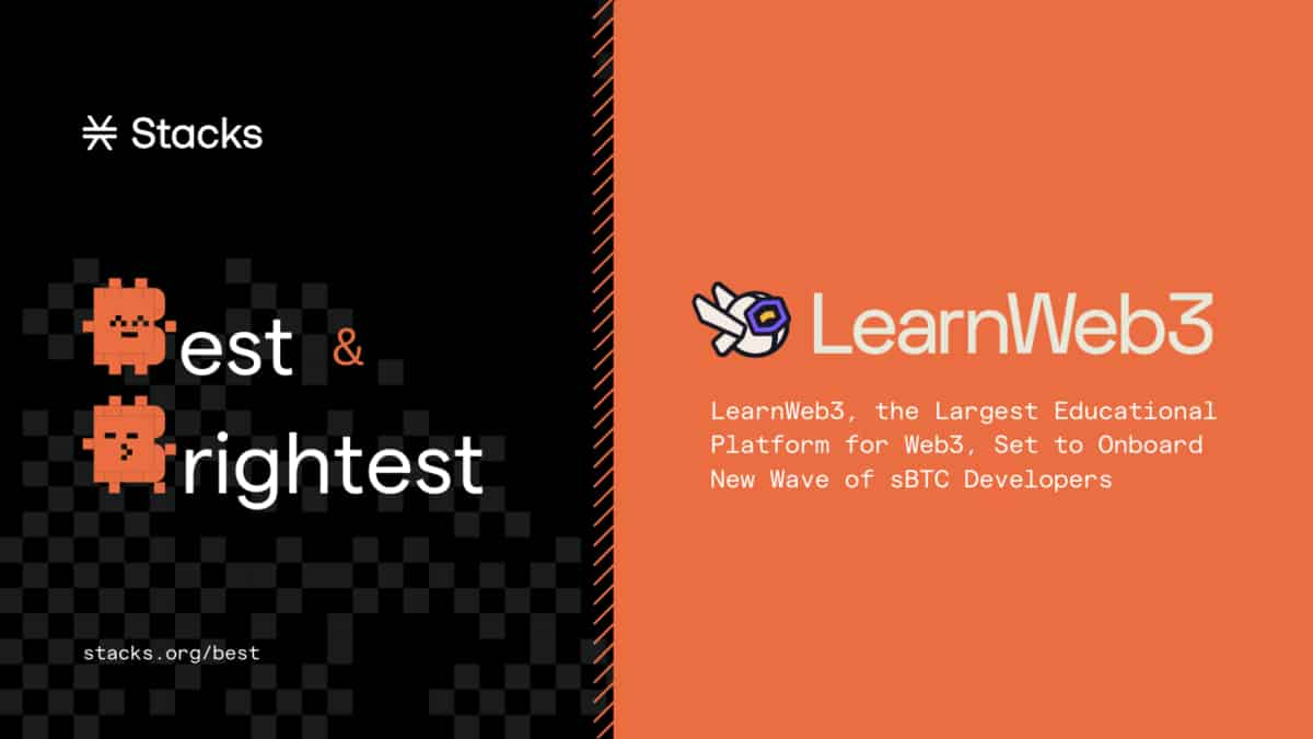 LearnWeb3, the Largest Educational Platform for Web3, Set to Onboard New Wave of sBTC Developers image 0