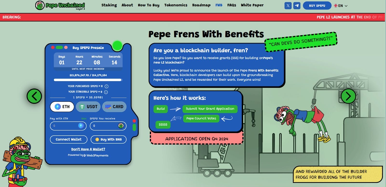 Pepe Unchained Launches Grants for Developers to Build on Upcoming Layer 2 image 0